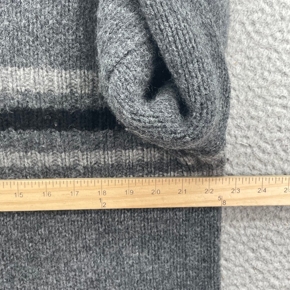 Preview International Wool Sweater Womens L Gray Striped Crewneck Knit Travel - Picture 4 of 8